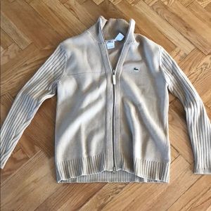 LACOSTE Beige zipper sweater